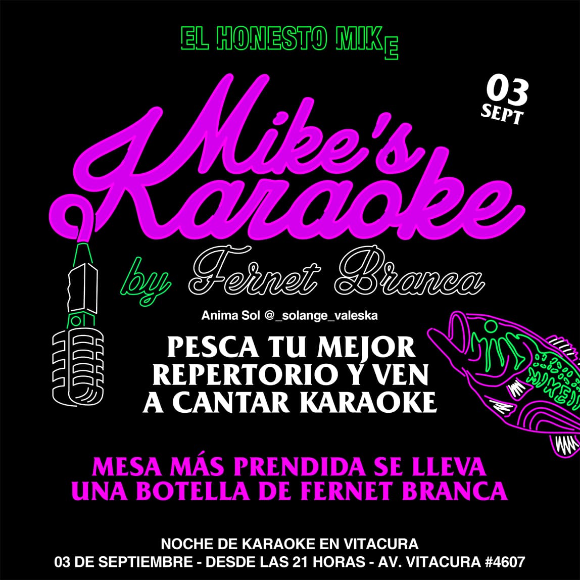 Mike's Karaoke : Noche de Karaoke en Vitacura by Fernet Branca image}