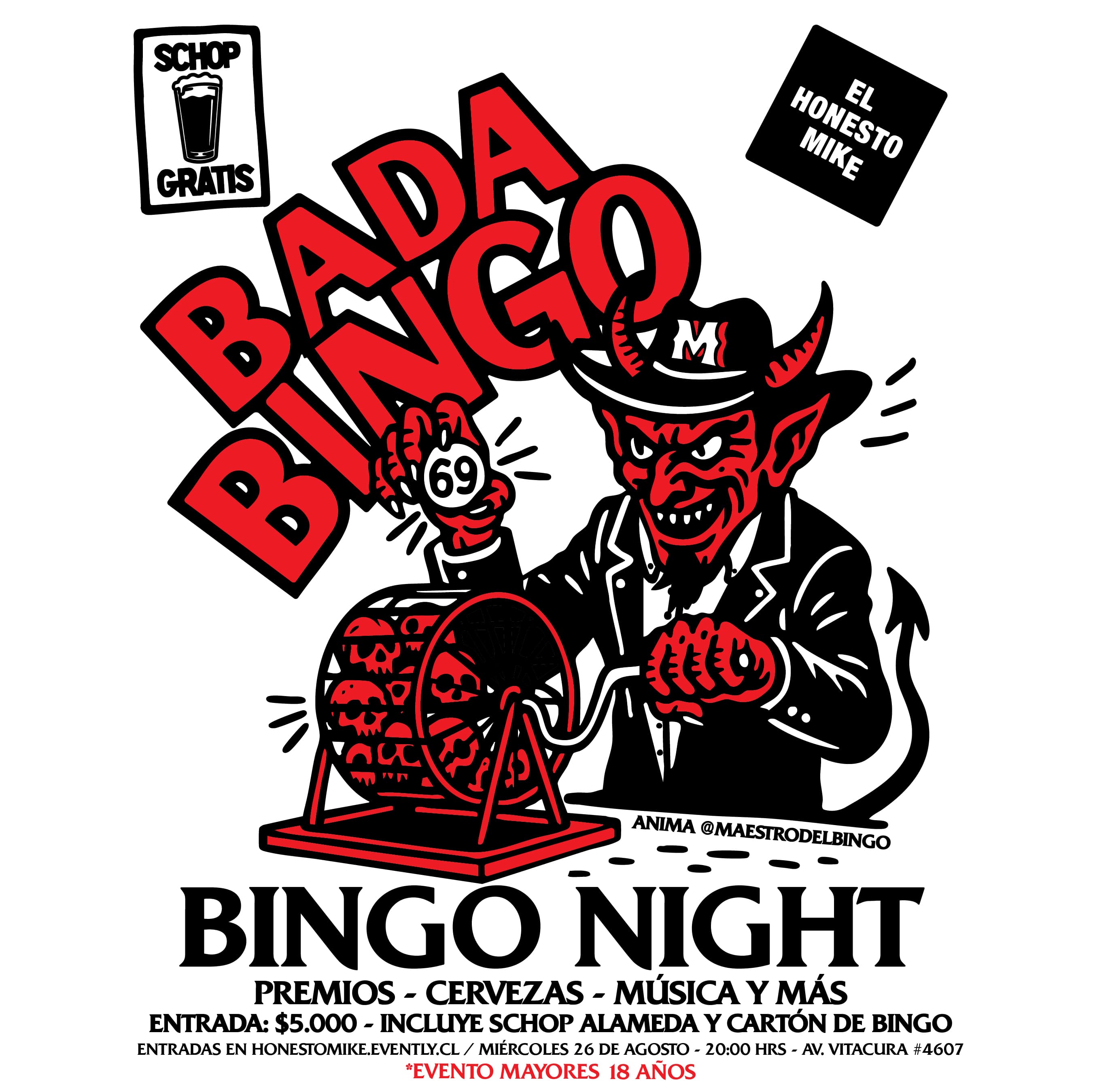 Bada Bingo: Bingo Night en El Honesto Mike  image}