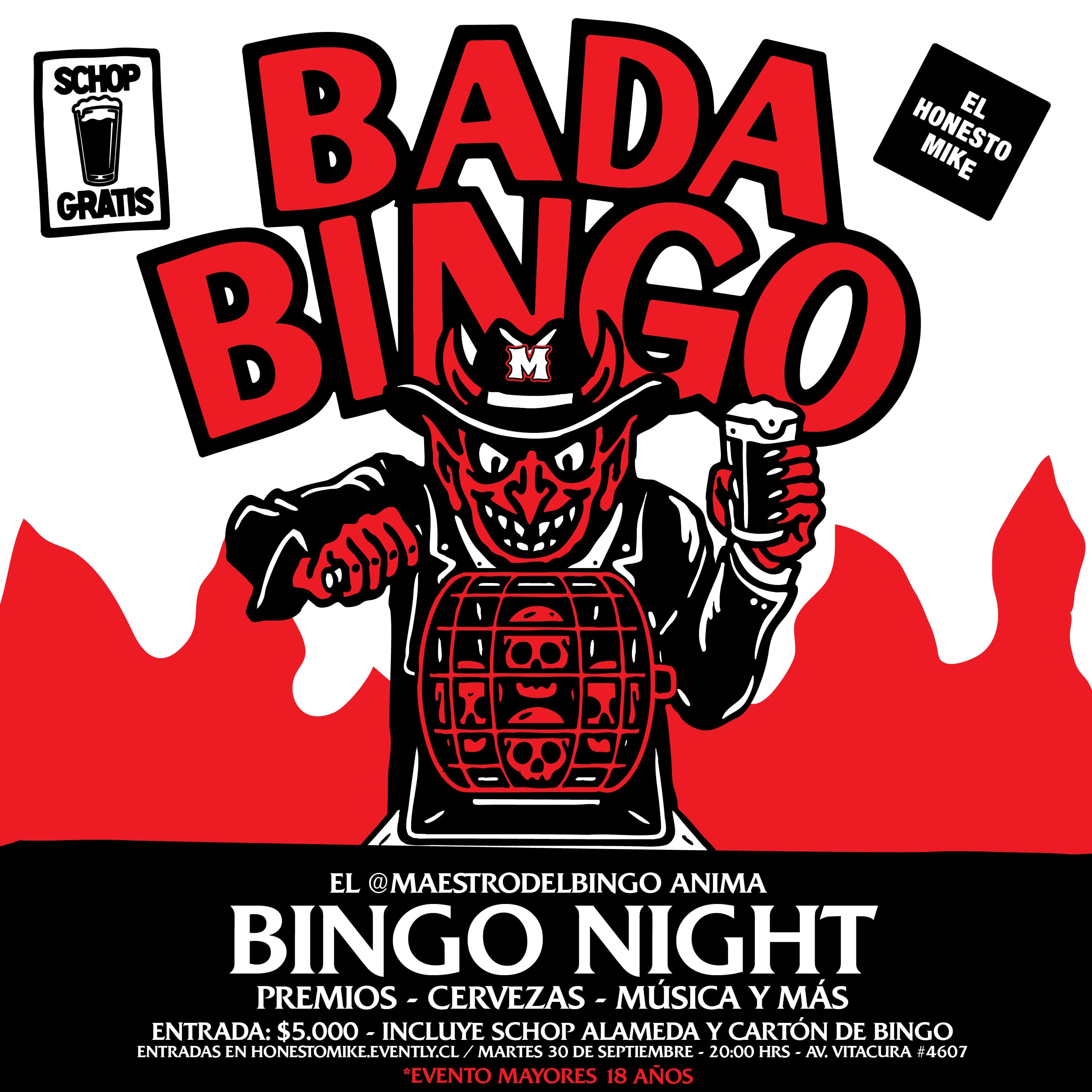 Bada Bingo: Bingo Night en El Honesto Mike  image}